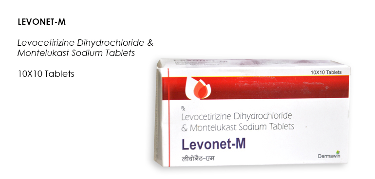 LEVONET-M Levocetirizine Dihydrochloride & Montelukast Sodium Tablets 10X10 Tablets